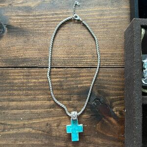 Sterling Silver Turquoise Cross with chain